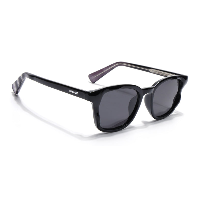 Wayfarer Polarized Sunglasses for Men & Women (Black Lens | Black Frame - PMG7931)