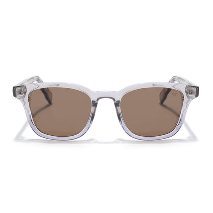 Wayfarer Polarized Sunglasses for Men & Women (Brown Lens | Grey Frame - PMG7933)