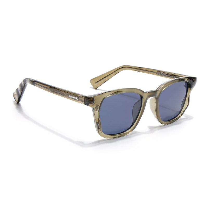 Wayfarer Polarized Sunglasses for Men & Women (Blue Lens | Green Frame - PMG7996)