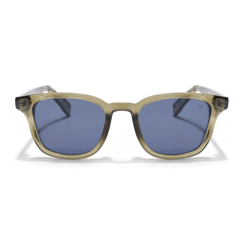 Wayfarer Polarized Sunglasses for Men & Women (Blue Lens | Green Frame - PMG7996)