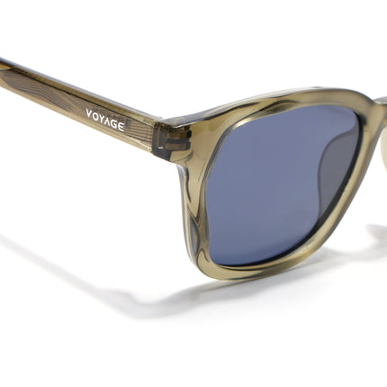Wayfarer Polarized Sunglasses for Men & Women (Blue Lens | Green Frame - PMG7996)