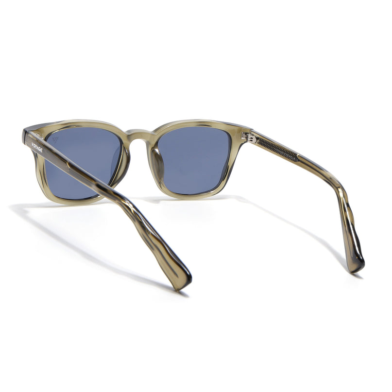 Wayfarer Polarized Sunglasses for Men & Women (Blue Lens | Green Frame - PMG7996)