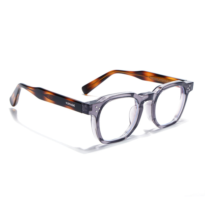 Voyage Grey Wayfarer Eyeglasses for Men & Women (KG2560FMG8069)