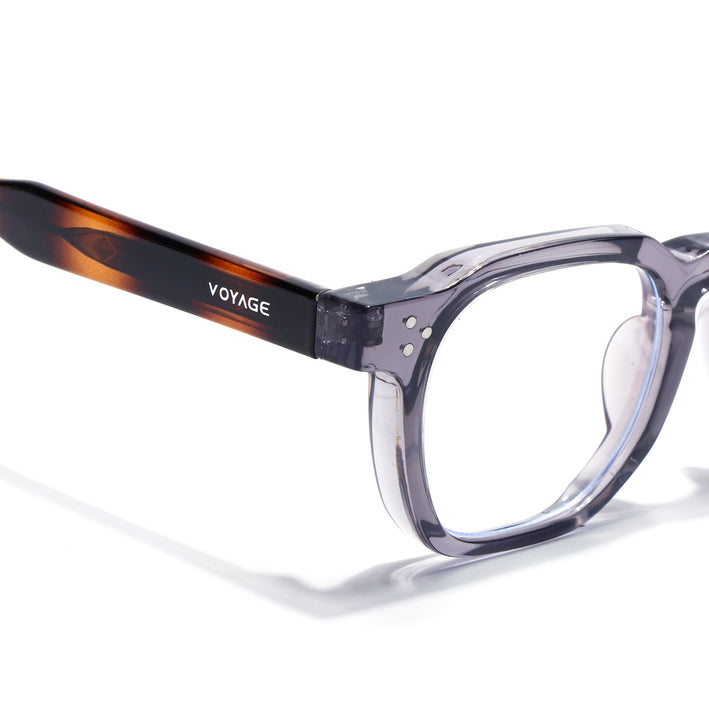 Voyage Grey Wayfarer Eyeglasses for Men & Women (KG2560FMG8069)