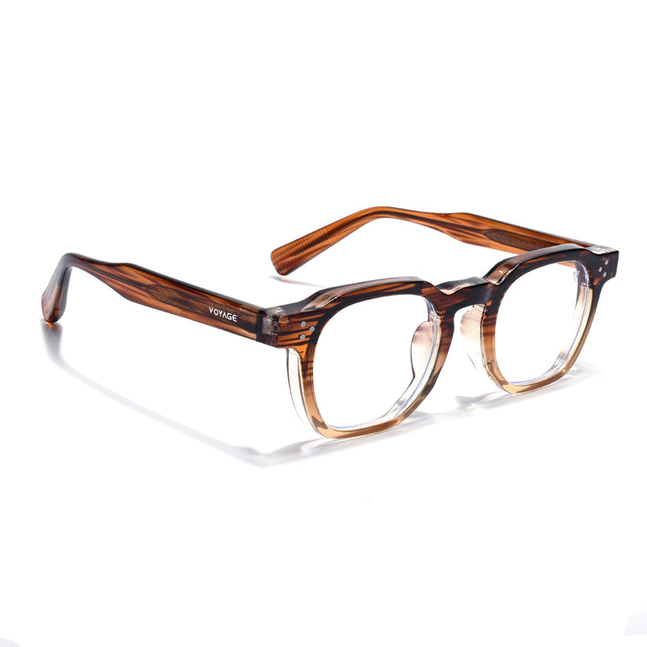 Voyage Brown Wayfarer Eyeglasses for Men & Women (KG2560FMG8070)