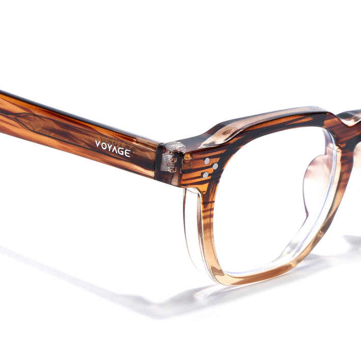 Voyage Brown Wayfarer Eyeglasses for Men & Women (KG2560FMG8070)