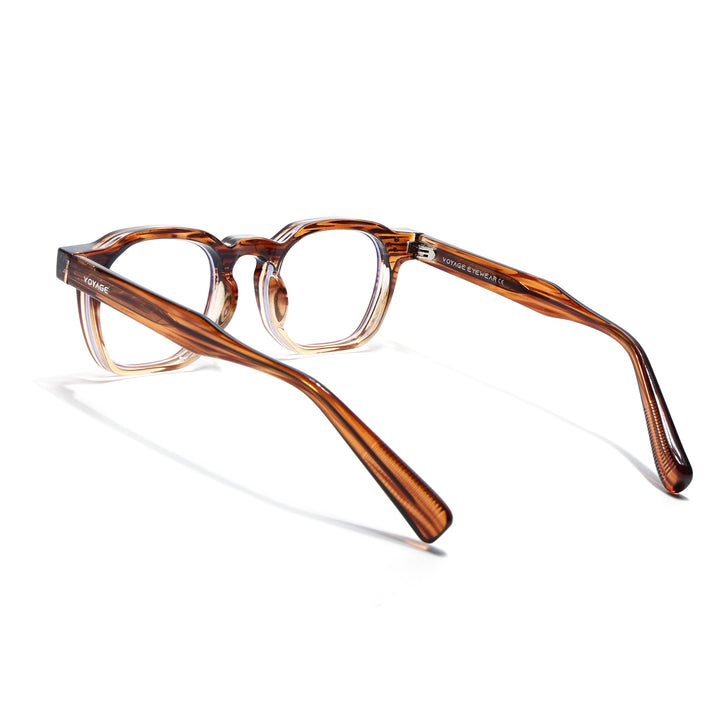 Voyage Brown Wayfarer Eyeglasses for Men & Women (KG2560FMG8070)