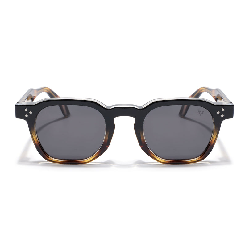 Wayfarer Polarized Sunglasses for Men & Women (Black Lens | Demi Brown Frame - PMG7978)