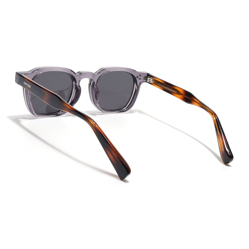 Wayfarer Polarized Sunglasses for Men & Women (Black Lens | Grey Frame - PMG7979)