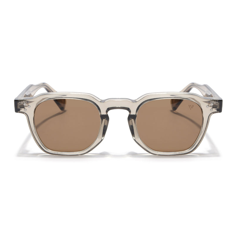 Wayfarer Polarized Sunglasses for Men & Women (Brown Lens | Light Brown Frame - PMG7981)