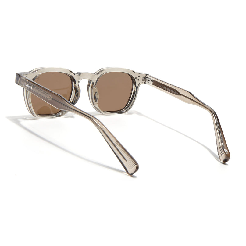 Wayfarer Polarized Sunglasses for Men & Women (Brown Lens | Light Brown Frame - PMG7981)