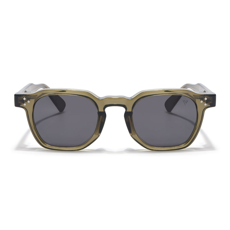 Wayfarer Polarized Sunglasses for Men & Women (Black Lens | Green Frame - PMG7982)