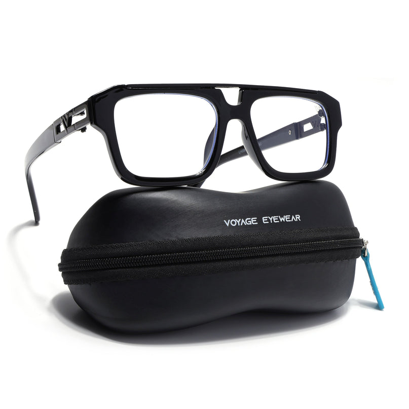 Voyage Exclusive Black Wayfarer Eyeglasses for Men & Women - MG5388-C1