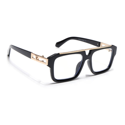 Voyage Exclusive Black & Golden Wayfarer Eyeglasses for Men & Women - MG5389-C2