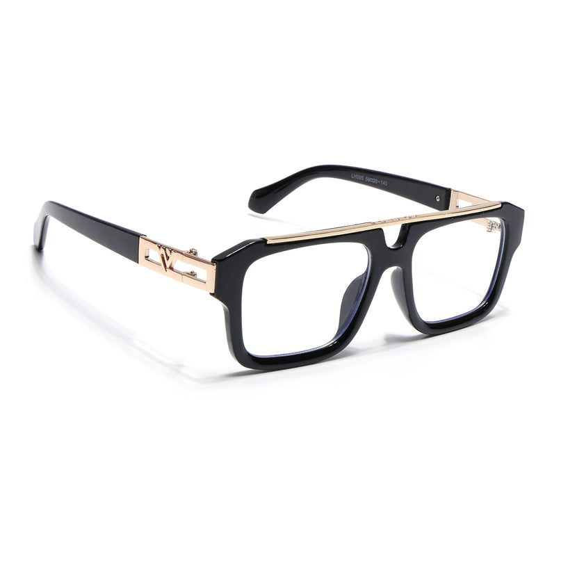 Voyage Exclusive Black & Golden Wayfarer Eyeglasses for Men & Women - MG5389-C2