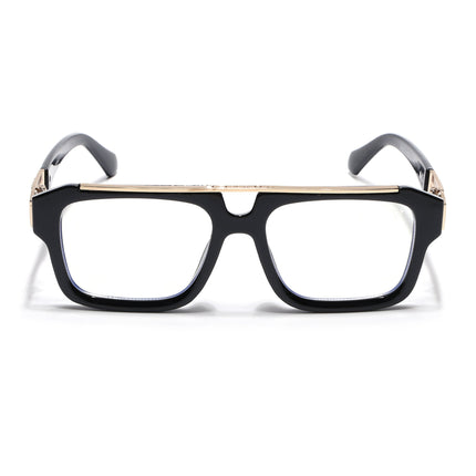 Voyage Exclusive Black & Golden Wayfarer Eyeglasses for Men & Women - MG5389-C2