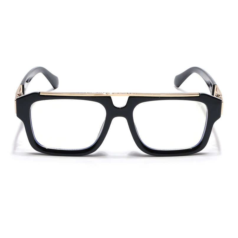 Voyage Exclusive Black & Golden Wayfarer Eyeglasses for Men & Women - MG5389-C2