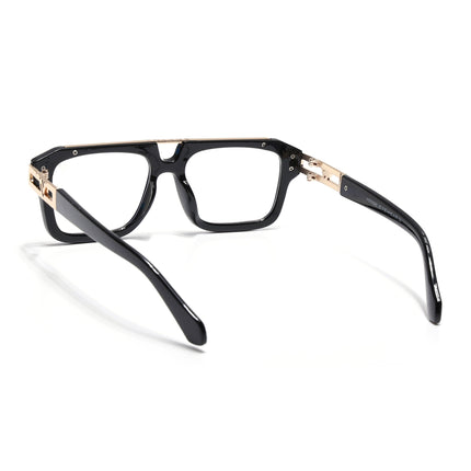 Voyage Exclusive Black & Golden Wayfarer Eyeglasses for Men & Women - MG5389-C2