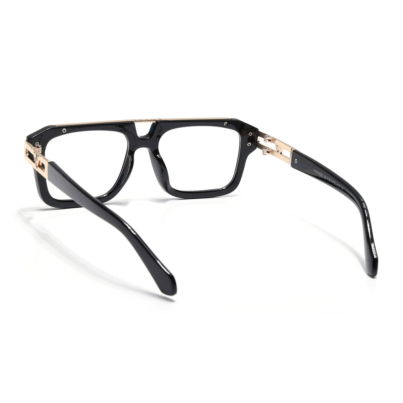 Voyage Exclusive Black & Golden Wayfarer Eyeglasses for Men & Women - MG5389-C2
