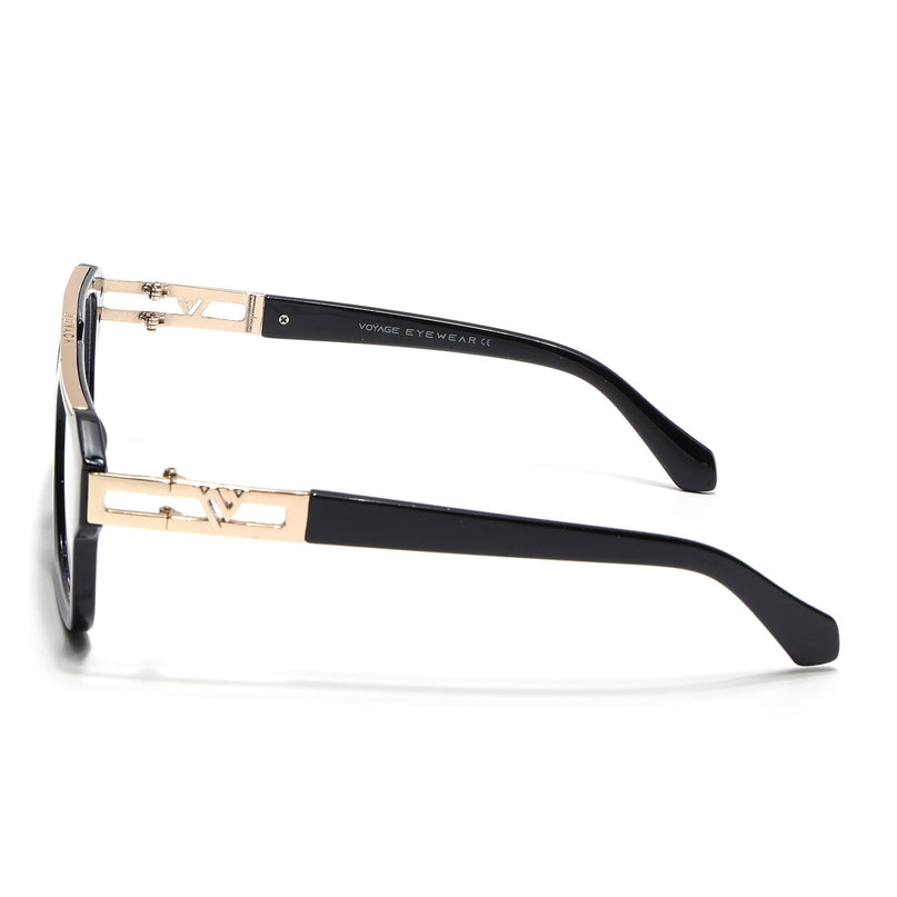Voyage Exclusive Black & Golden Wayfarer Eyeglasses for Men & Women - MG5389-C2
