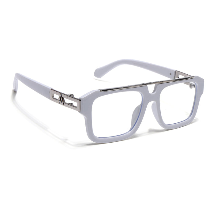 Voyage Exclusive White & Silver Wayfarer Eyeglasses for Men & Women - MG5390-C3