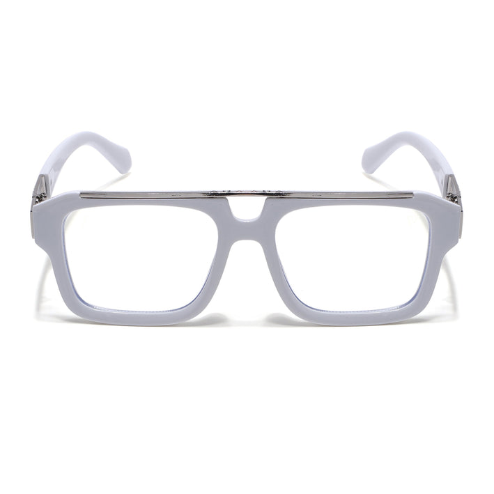 Voyage Exclusive White & Silver Wayfarer Eyeglasses for Men & Women - MG5390-C3