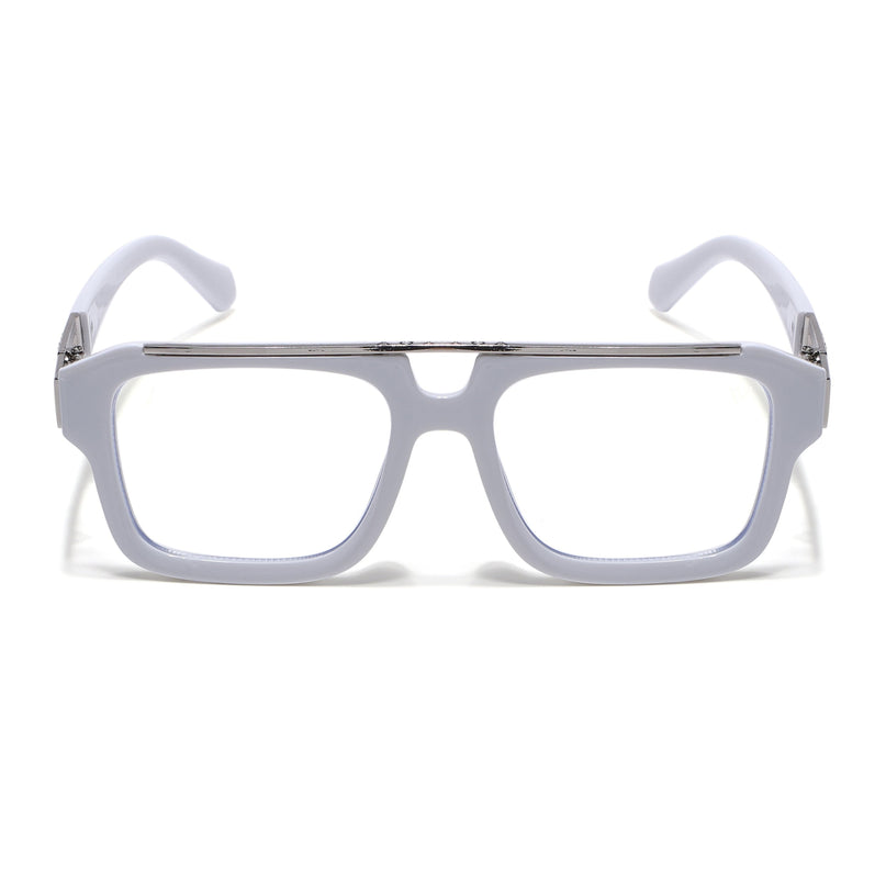 Voyage Exclusive White & Silver Wayfarer Eyeglasses for Men & Women - MG5390-C3