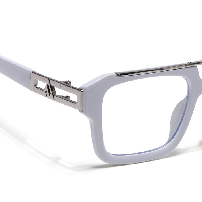 Voyage Exclusive White & Silver Wayfarer Eyeglasses for Men & Women - MG5390-C3