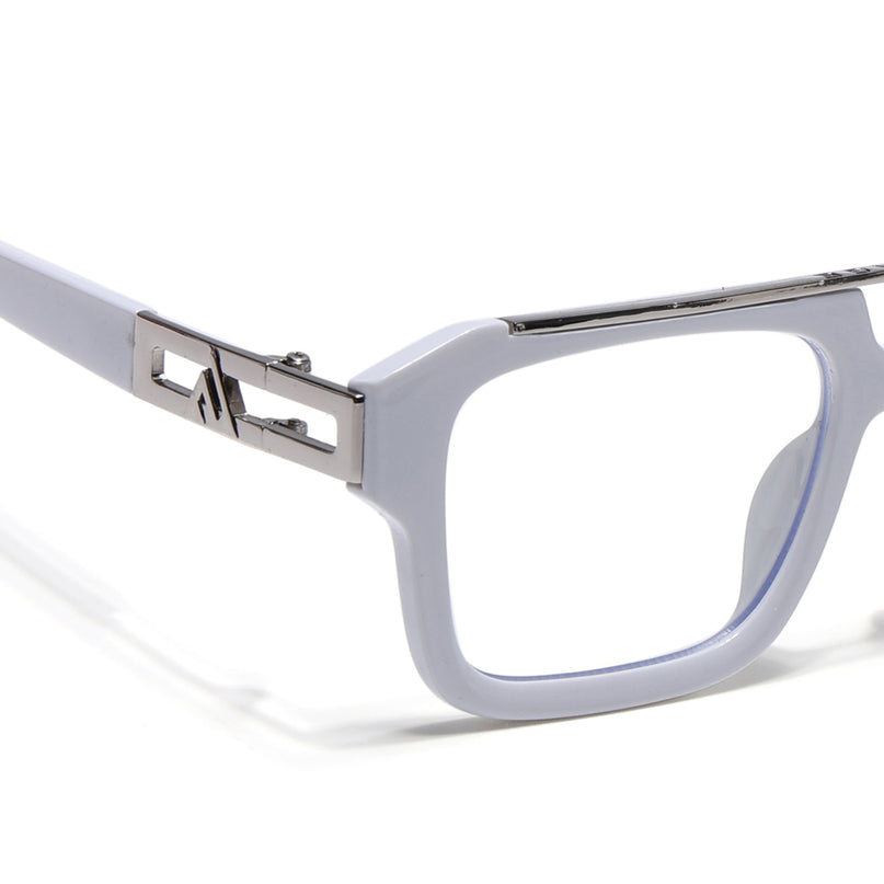 Voyage Exclusive White & Silver Wayfarer Eyeglasses for Men & Women - MG5390-C3