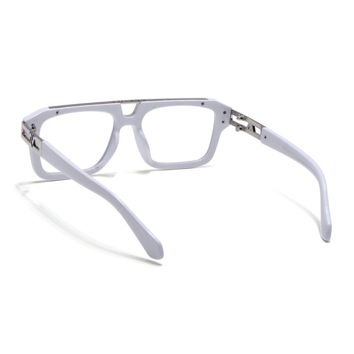 Voyage Exclusive White & Silver Wayfarer Eyeglasses for Men & Women - MG5390-C3