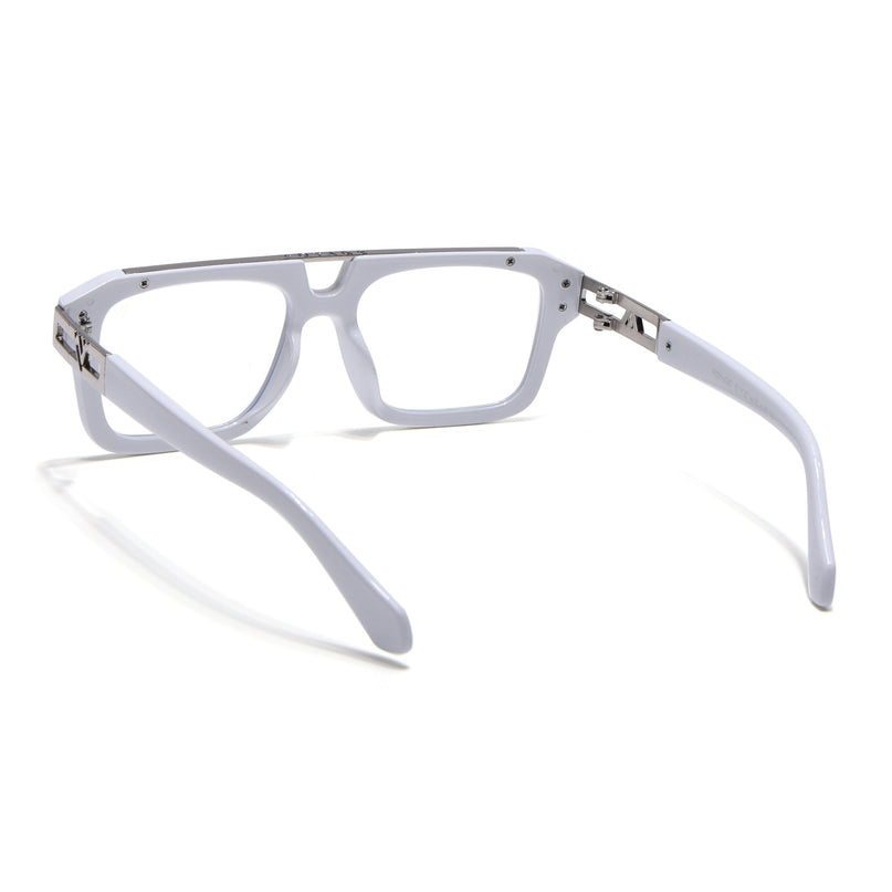 Voyage Exclusive White & Silver Wayfarer Eyeglasses for Men & Women - MG5390-C3