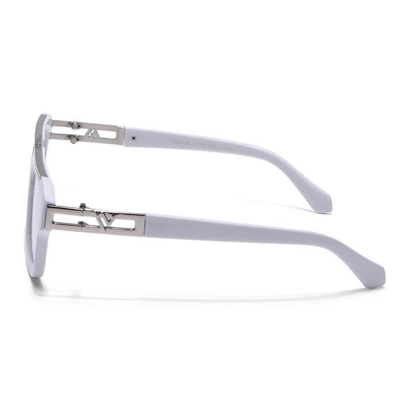 Voyage Exclusive White & Silver Wayfarer Eyeglasses for Men & Women - MG5390-C3