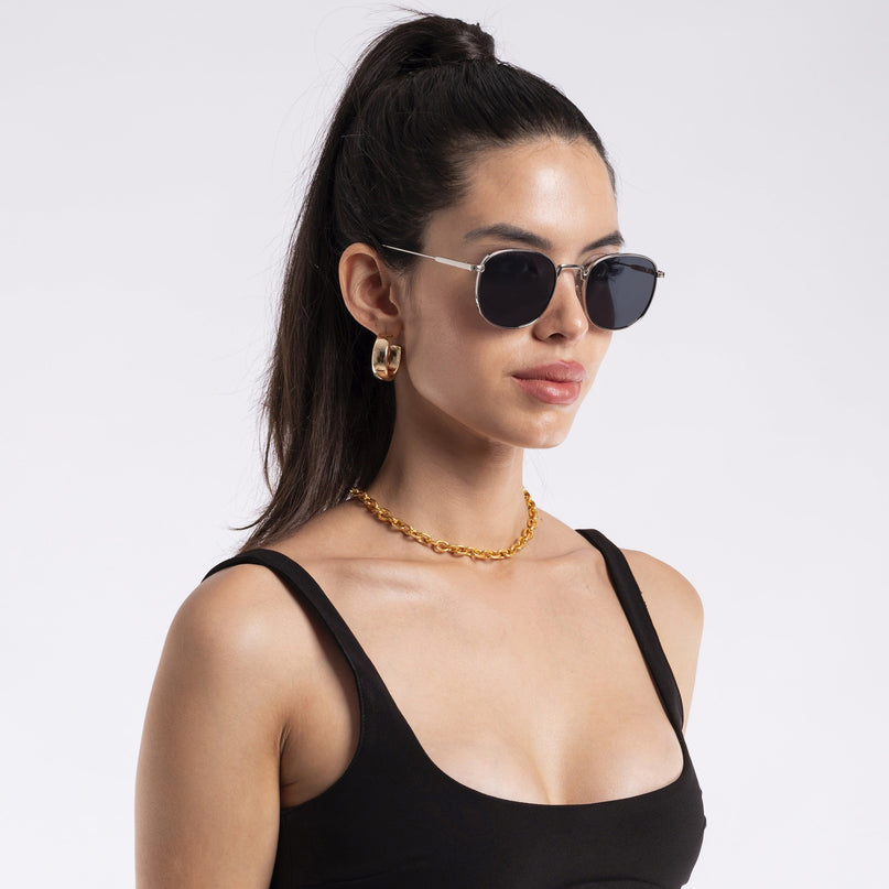 The OG |  Round Black Silver Sunglasses MG2977