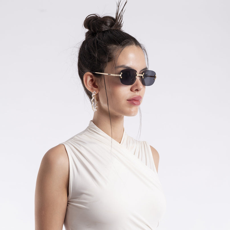 Raven | Black Rimless Sunglasses - MG3610