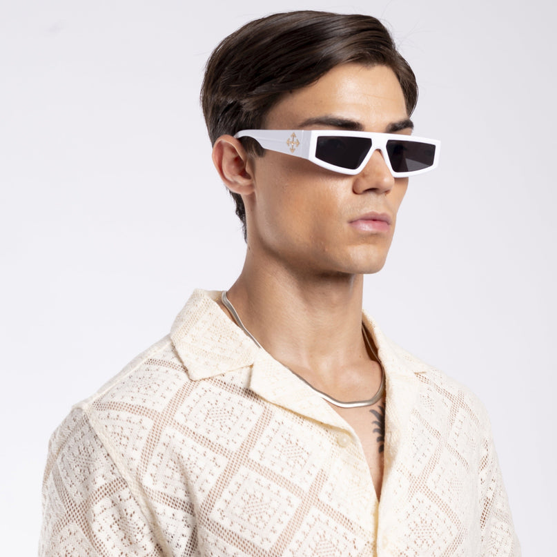 Crasher | White Rectangle Sunglasses - MG3873
