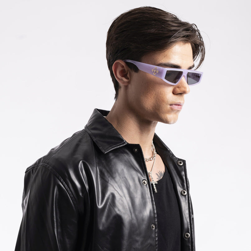 Crasher | Purple Rectangle Sunglasses - MG3874