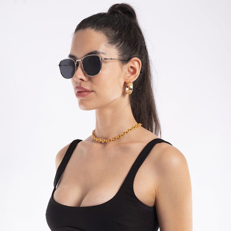 OG 2.0 | Black & Silver Round Polarized Sunglasses | PMG4112