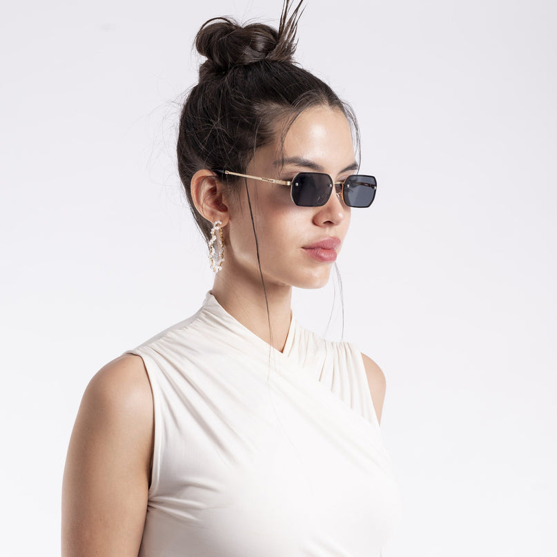 Black Rectangle Sunglasses - MG4321