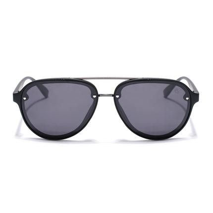 Eyejack Black Aviator Polarized Sunglasses for Men & Women (P025PCL2145)