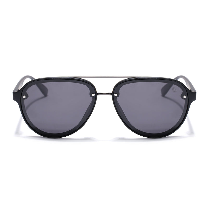 Eyejack Black Aviator Polarized Sunglasses for Men & Women (P025PCL2145)