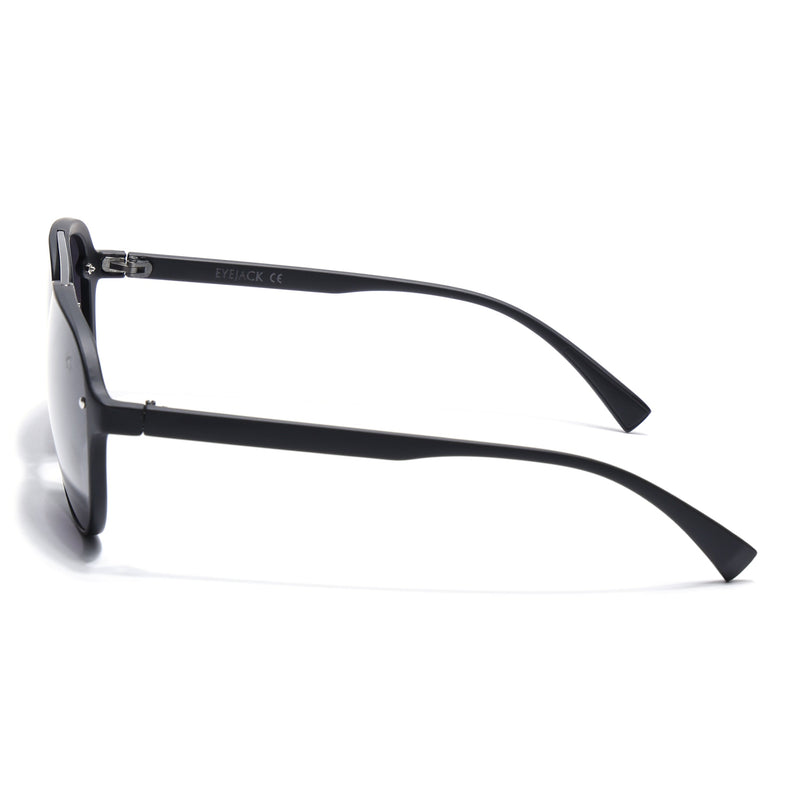 Eyejack Black Aviator Polarized Sunglasses for Men & Women (P025PCL2145)