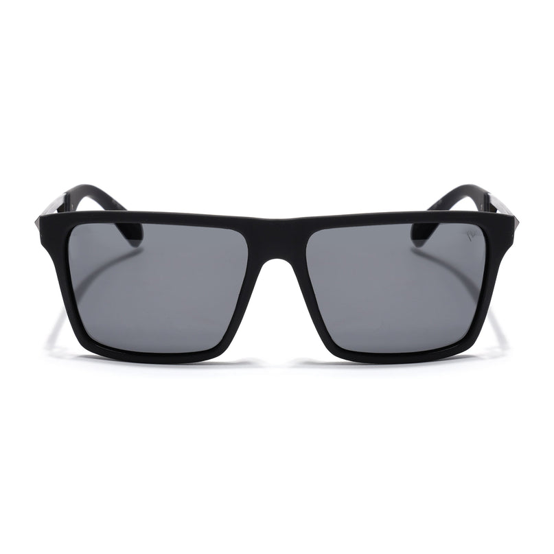 Wayfarer Polarized Sunglasses for Men & Women (Black Lens | Matt Black Frame - PMG7359)