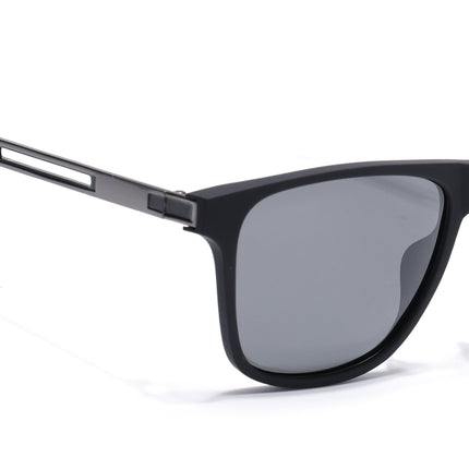 Eyejack Black Wayfarer Polarized Sunglasses for Men & Women (P1106PCL2140)