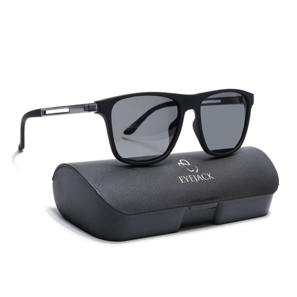 Eyejack Black Wayfarer Polarized Sunglasses for Men & Women (P1106PCL2140)