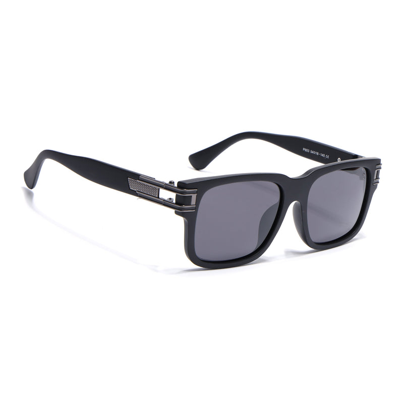 Eyejack Black Wayfarer Polarized Sunglasses for Men & Women (P853PCL2144)