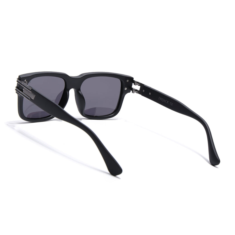 Eyejack Black Wayfarer Polarized Sunglasses for Men & Women (P853PCL2144)