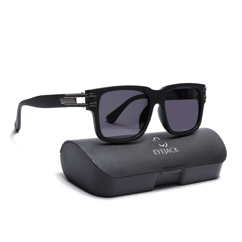 Eyejack Black Wayfarer Polarized Sunglasses for Men & Women (P853PCL2144)