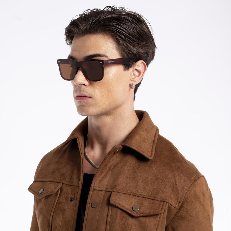 Mooze | Brown Wayfarer Polarized Sunglasses | PMG3978