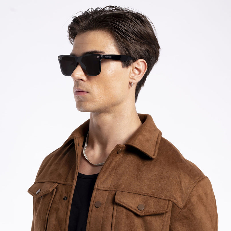 Mooze | Shine Black Wayfarer Polarized Sunglasses | PMG3979