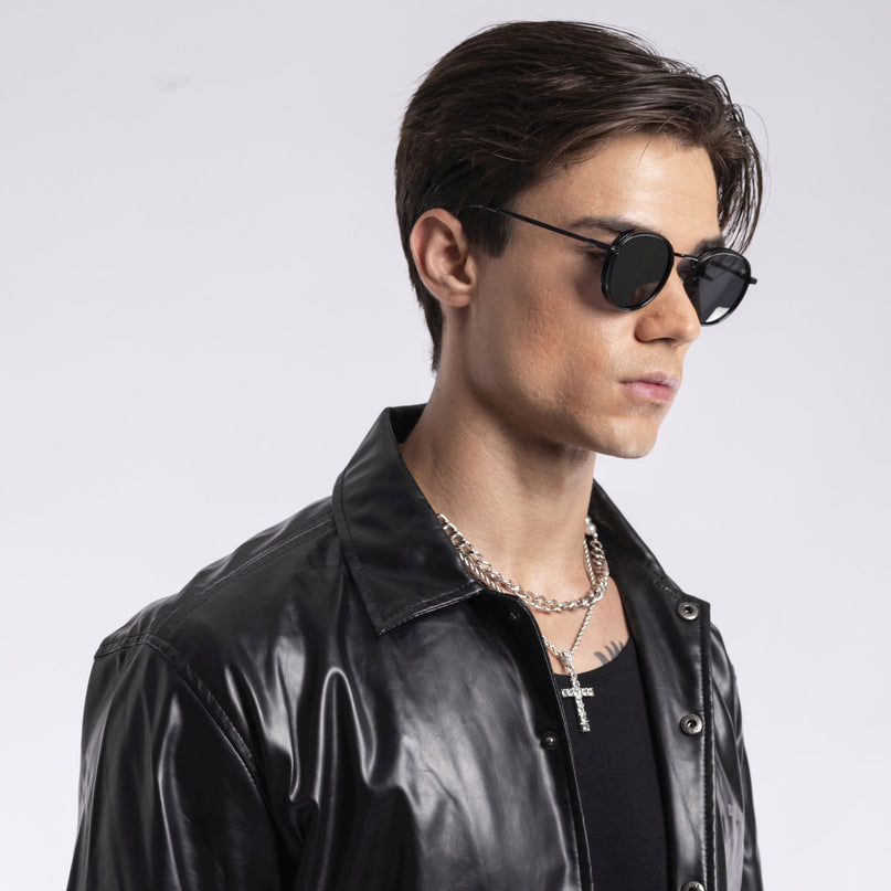 Captain | Matte Black Wayfarer Polarized Sunglasses - PMG3980
